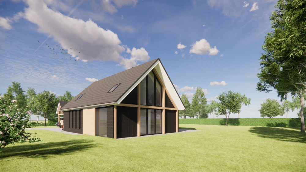 Afbeelding van Eigentijdse schuurwoning met houten gevel en royale dakoverstek - d84c0646-c563-41e6-b15d-cca5ca02a94b