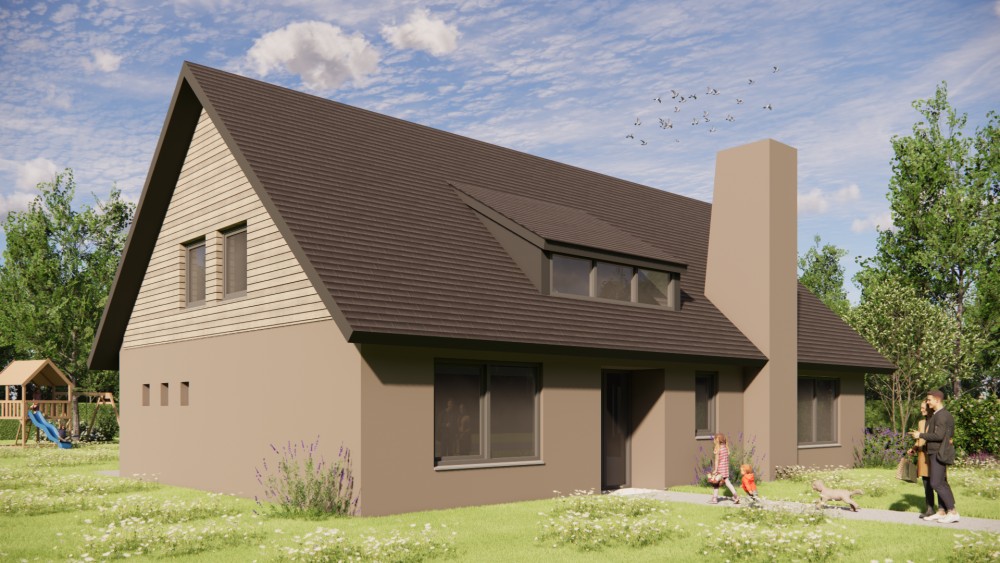 Afbeelding van Landelijke woning met zadeldak, pleisterwerk en dakkapel - 62d85566-d15c-4e3e-8a73-903009fc8057