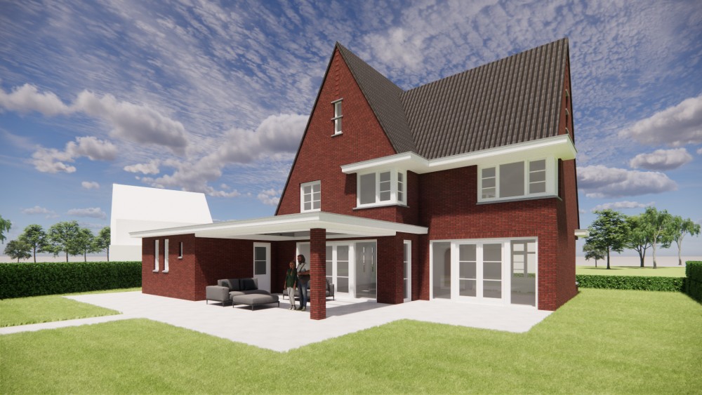 Afbeelding van Jaren 30 woning met metselwerk gevels, zadeldak en karakteristieke erker - 03fa2be3-c6e4-4a15-a785-3531b5b35b1a