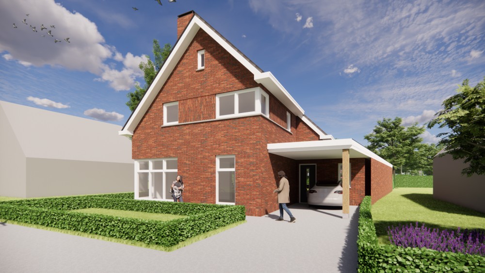 Afbeelding van Jaren 30 woning met metselwerk gevels, zadeldak en betimmerde goten - 2d9a2fad-960d-49d3-86c9-f9f3d41cf88e