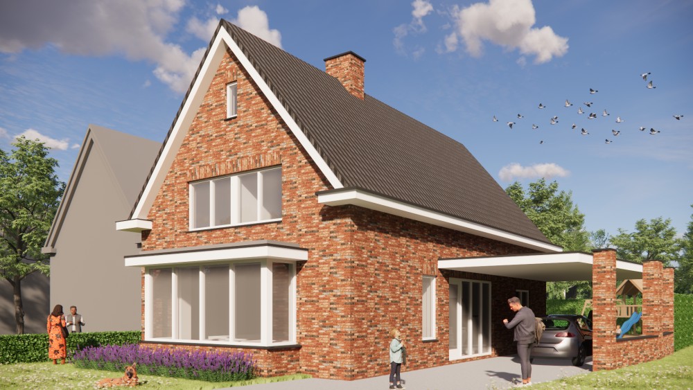 Afbeelding van Traditionele jaren 30 woning met metselwerk gevel, dakkapel en zadeldak met dakoverstek - 7123ce3c-c078-4ceb-928f-ae180534e416