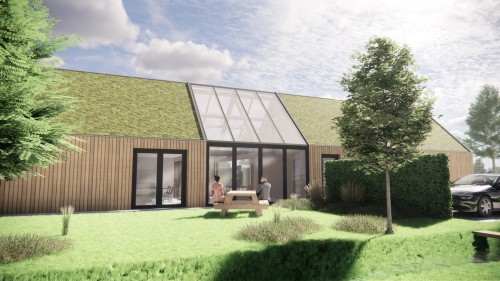 Project image Houten schuurwoning met groendak, luiken en doorlopende kozijnen - ec7d2fbd-5c1d-4248-b106-9b54d6a55e39