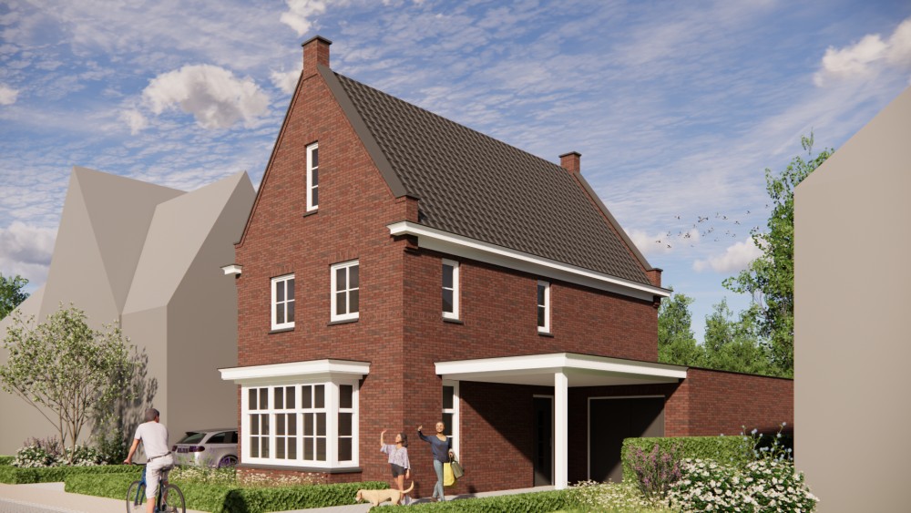Afbeelding van Vrijstaande jaren 30 woning met metselwerk, erker en zadeldak met gegolfde dakpannen - fd250f39-7b69-4a36-bf95-e54bf6f9c75a