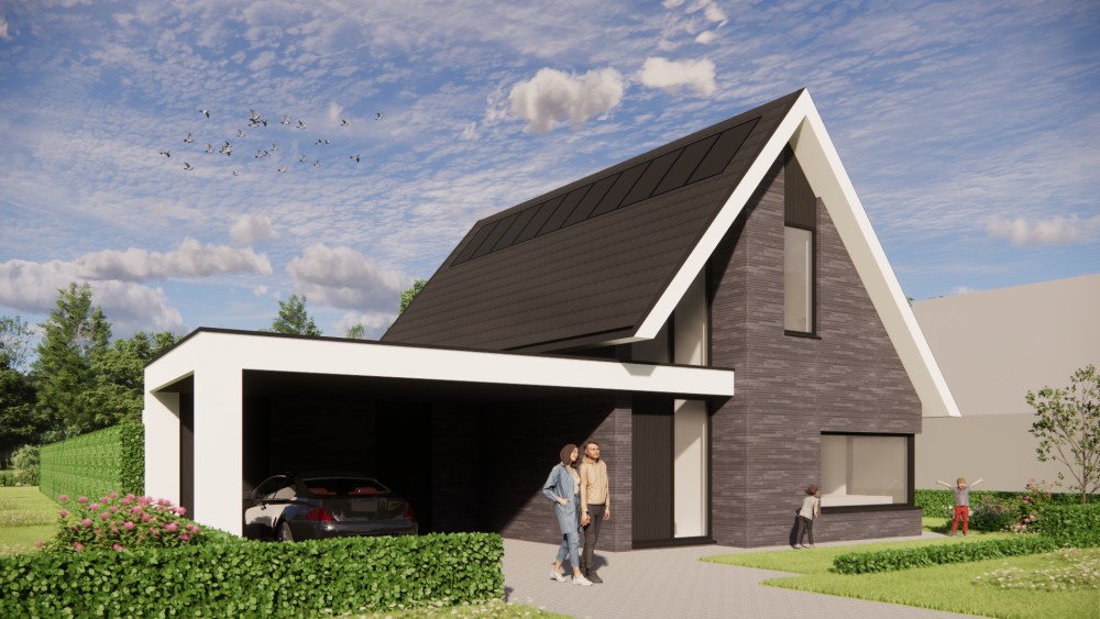 Afbeelding van Moderne woning met metselwerk gevel, hoekkozijn en overkapt terras - 51dabc86-17dd-4729-afab-9439e102186b