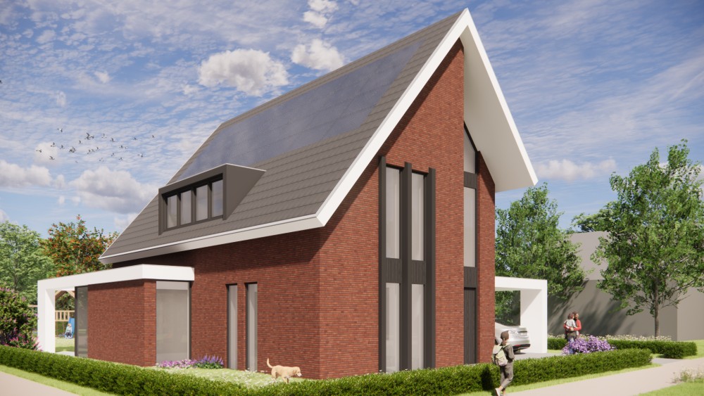 Afbeelding van Moderne gezinswoning met metselwerk, zadeldak en royale overkapping - b6609423-d3b0-4864-9f93-4a7840016a43
