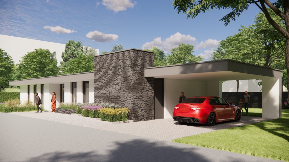 Afbeelding van Modern vrijstaand woonhuis met plat dak en pleisterwerk - 41aaedac-3de5-4b7b-a7a4-eb61f9ced3f9