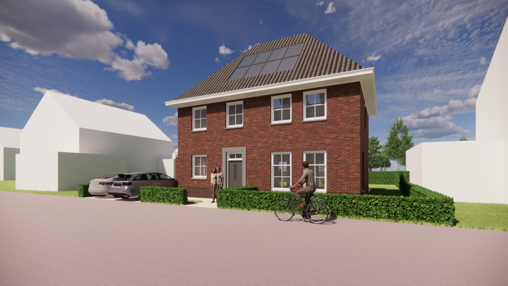 Afbeelding van Traditionele notariswoning met metselwerk gevel, schilddak en witte betimmerde dakrand - b4e2406b-dbaa-4ca7-9084-e58a7ab5c68e