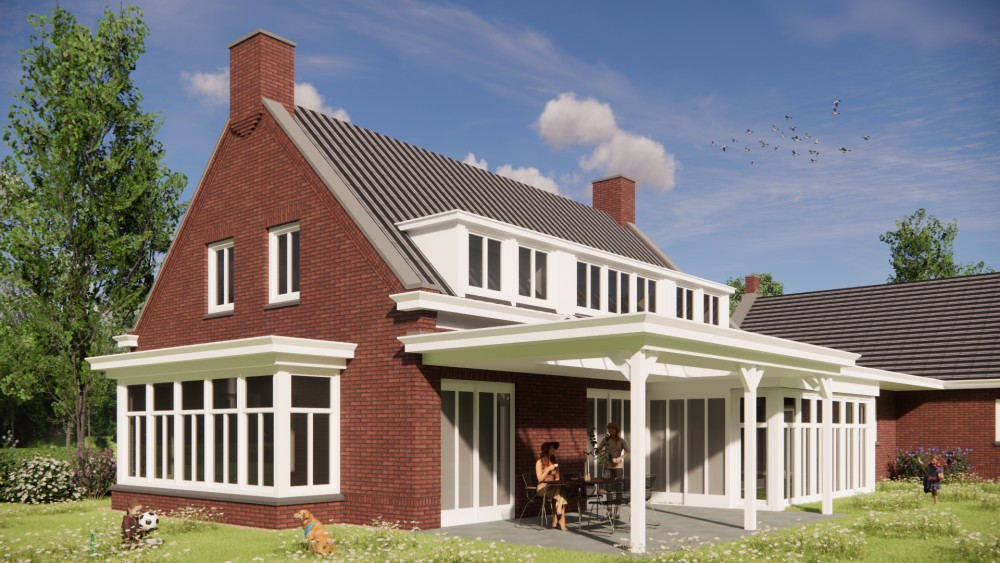 Afbeelding van Jaren 30 woning met metselwerk, zadeldak en gegolfde dakpannen - 8085e1c6-affa-4edf-9cae-c3cd92cd90d5