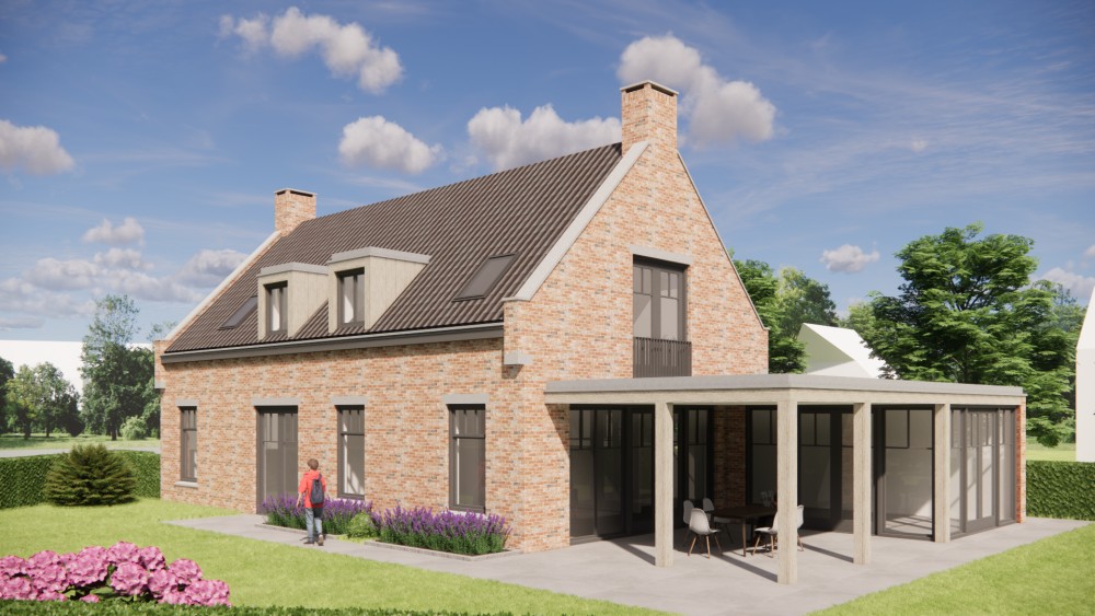 Afbeelding van Vrijstaande Kempische woning in metselwerk met zadeldak en gegolfde dakpannen - 34a3e8b4-1fe0-48d7-9fd9-822478376cc6