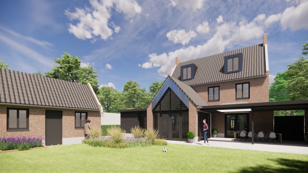 Afbeelding van Kempisch vrijstaand woonhuis met metselwerk gevels, zadeldak en gegolfde dakpannen - 59e25c26-0871-41ef-a637-238b77d6f384