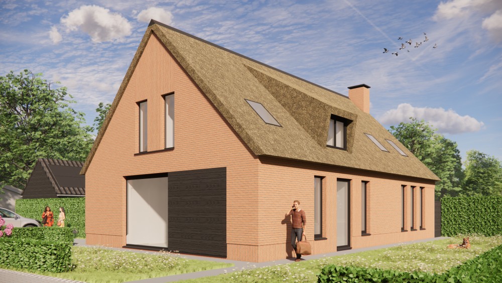 Afbeelding van Rietgedekte schuurwoning met bakstenen gevel en houten details - d18bb652-9dfb-48d0-9a4b-20c652a97cb6