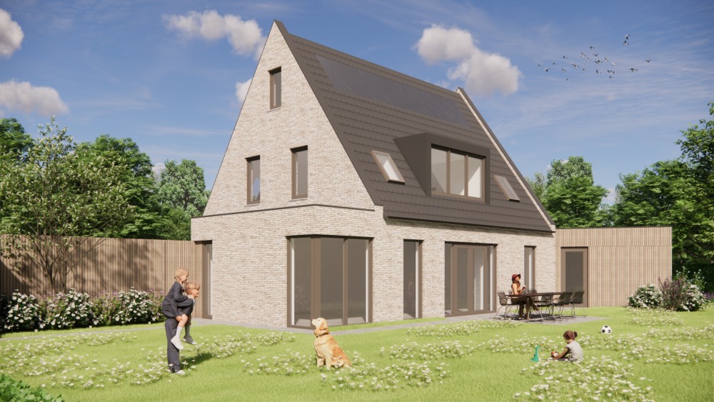 Afbeelding van Moderne woning met zadeldak, metselwerk en dakkapel op drie bouwlagen - 1cee1b01-140b-4ae6-90c8-faa93a71061e