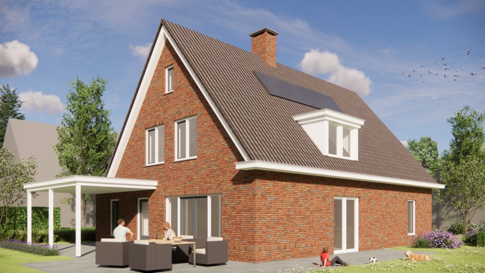 Afbeelding van Jaren 30 woning met zadeldak, metselwerk en gegolfde dakpannen - 03609902-a8f2-46d9-ba65-3a7a4ee8ed56