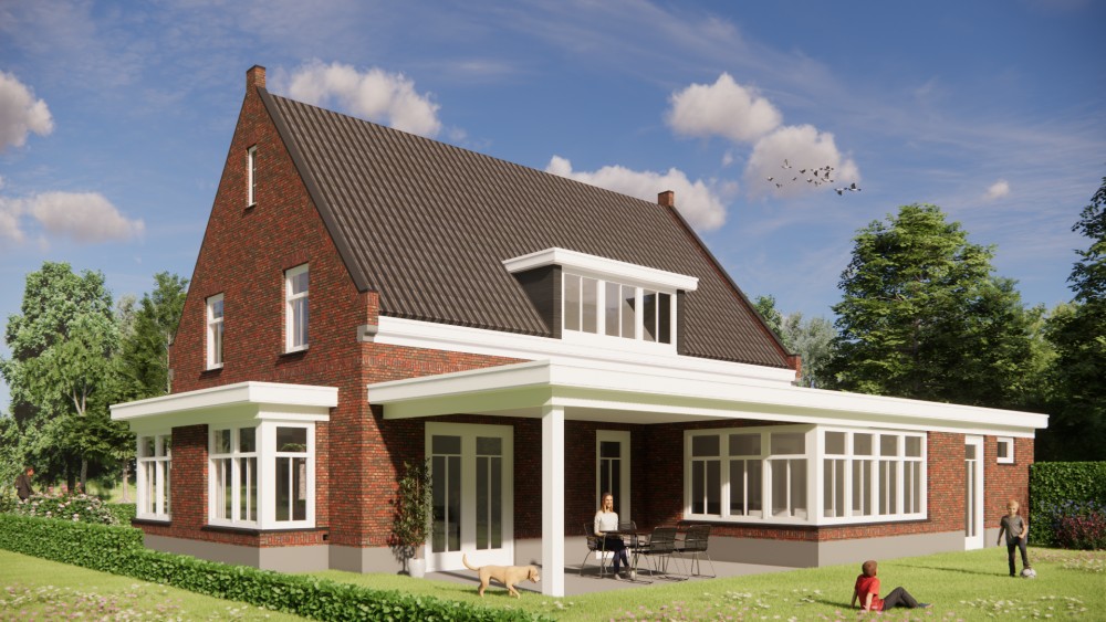 Afbeelding van Traditionele notariswoning met metselwerkgevel, zadeldak en verfijnde details - 799eb1a9-5a9b-4b4e-8594-f2976a019148